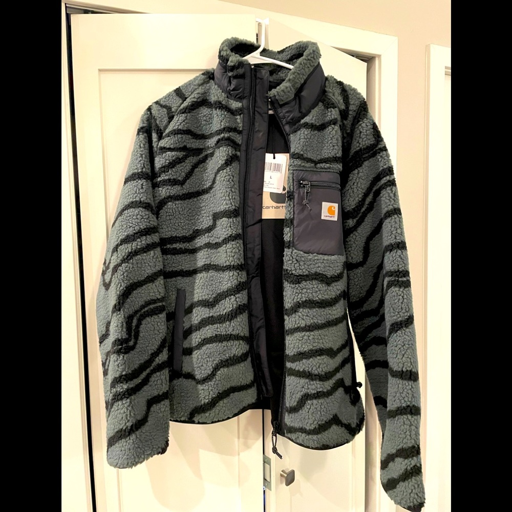 Carhartt Work in Progress WIP Prentis Liner Slate Deep Freeze Jacquard Large.